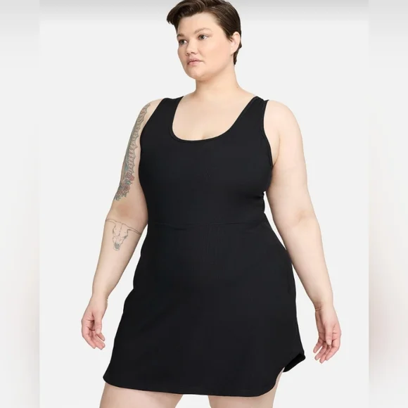 Nike Women's Plus Size One Dri-Fit Dress - Black - Mini Dresses